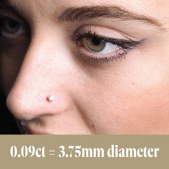 18ct Gold Diamond L Shaped Back Nose Stud (0.01ct - 0.09ct) - Minar Jewellers