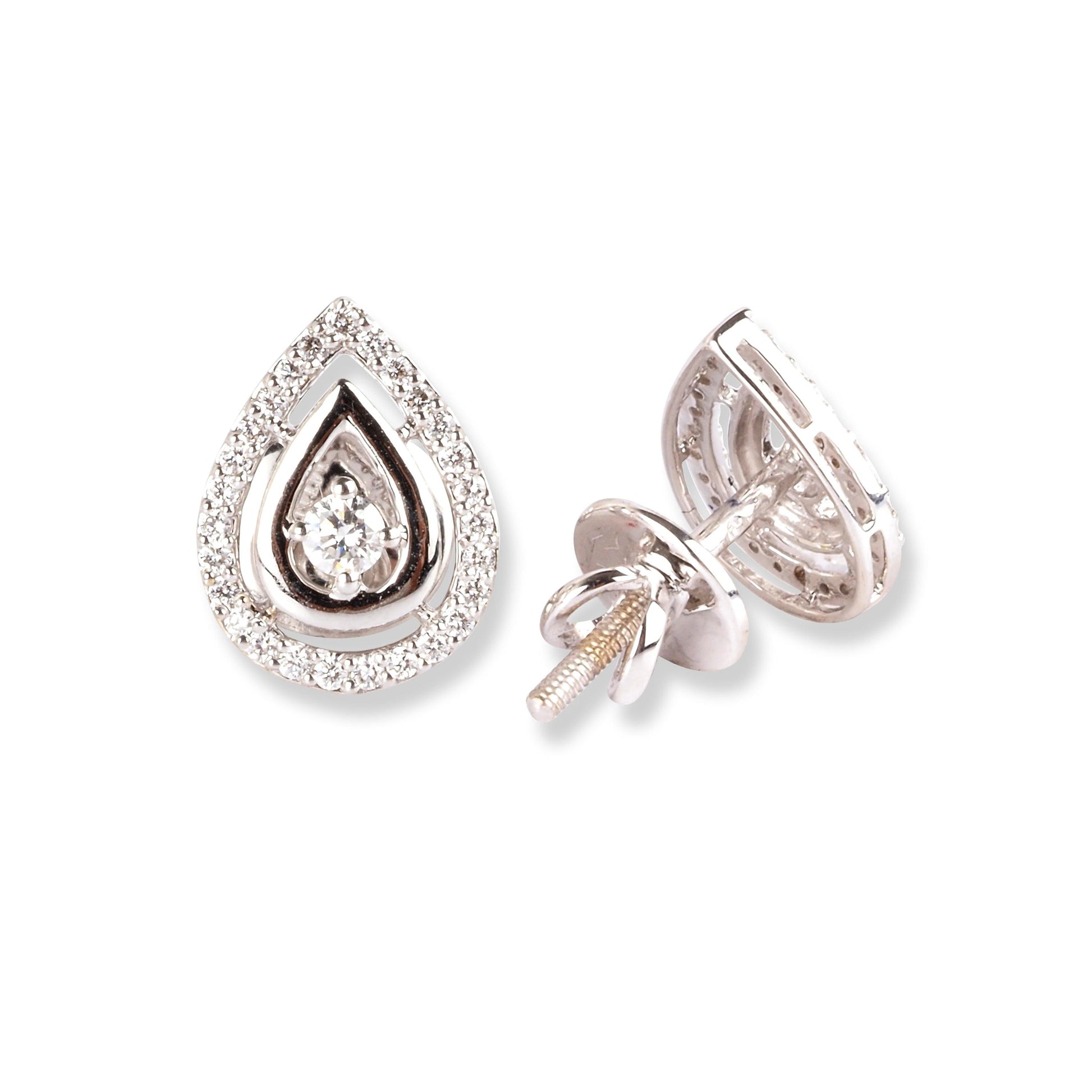 18ct White Gold Diamond Set (Pendant + Chain + Earrings) MCS6064/65 - Minar Jewellers