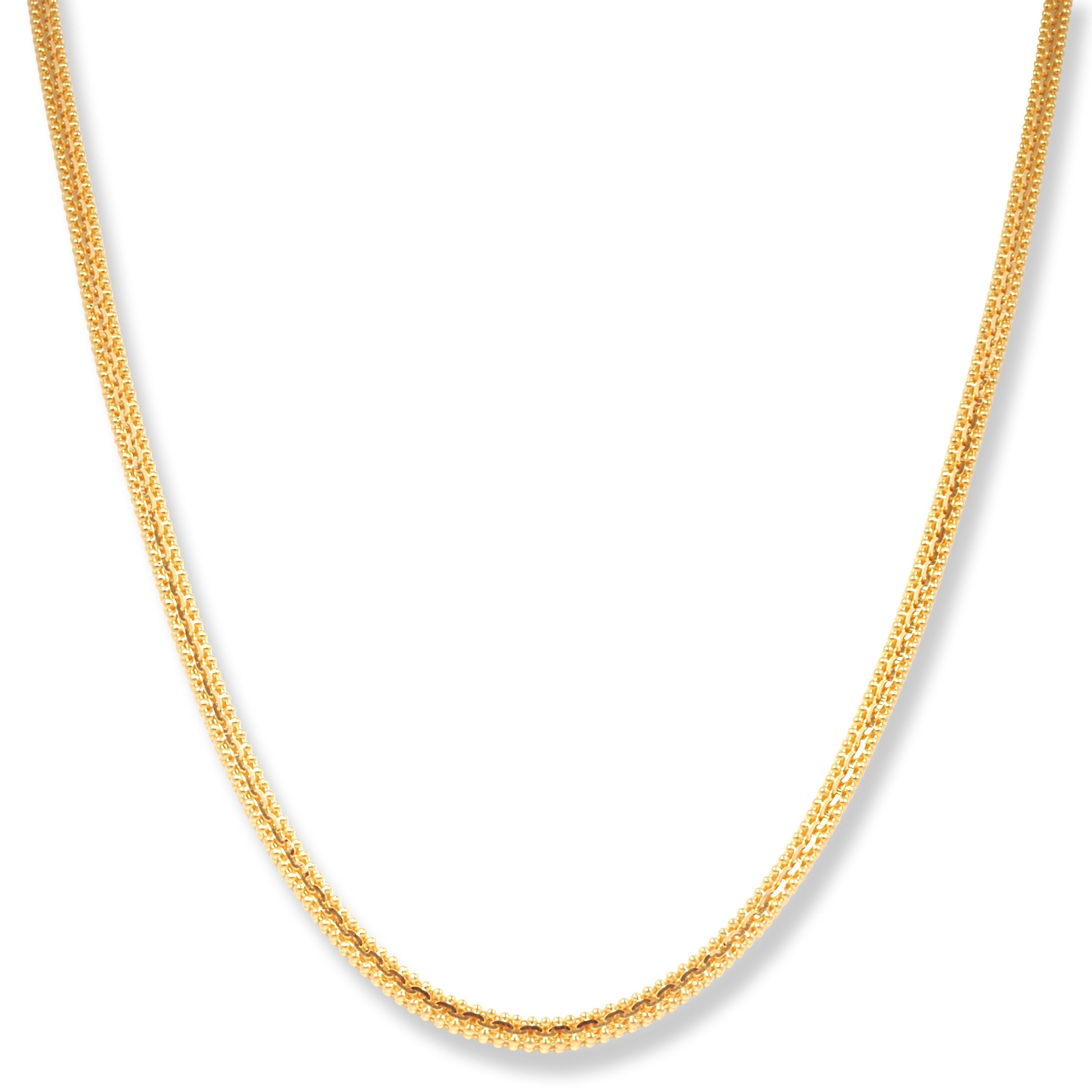 22ct Gold Double Sided Beaded Chain with Lobster Clasp C-1735 - Minar Jewellers