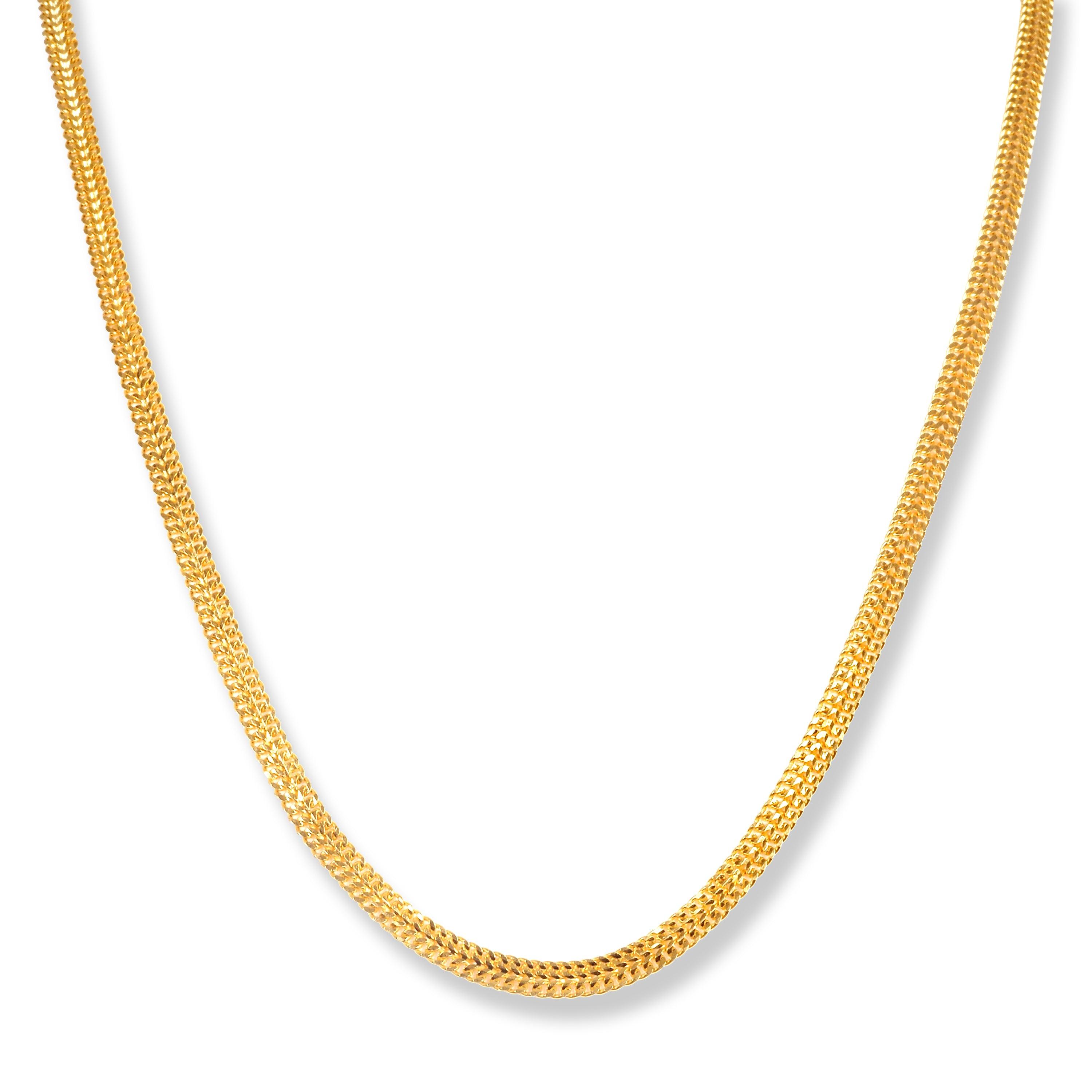 22ct Gold Flat Chain with S Clasp C-7140 - Minar Jewellers