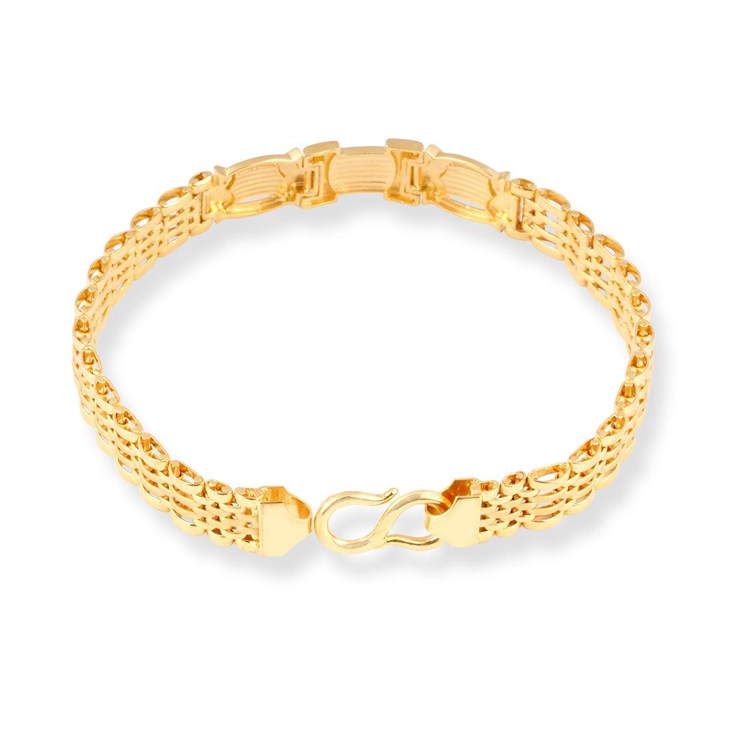 22ct Gold Gents Bracelet with S Clasp GBR-8332 - Minar Jewellers