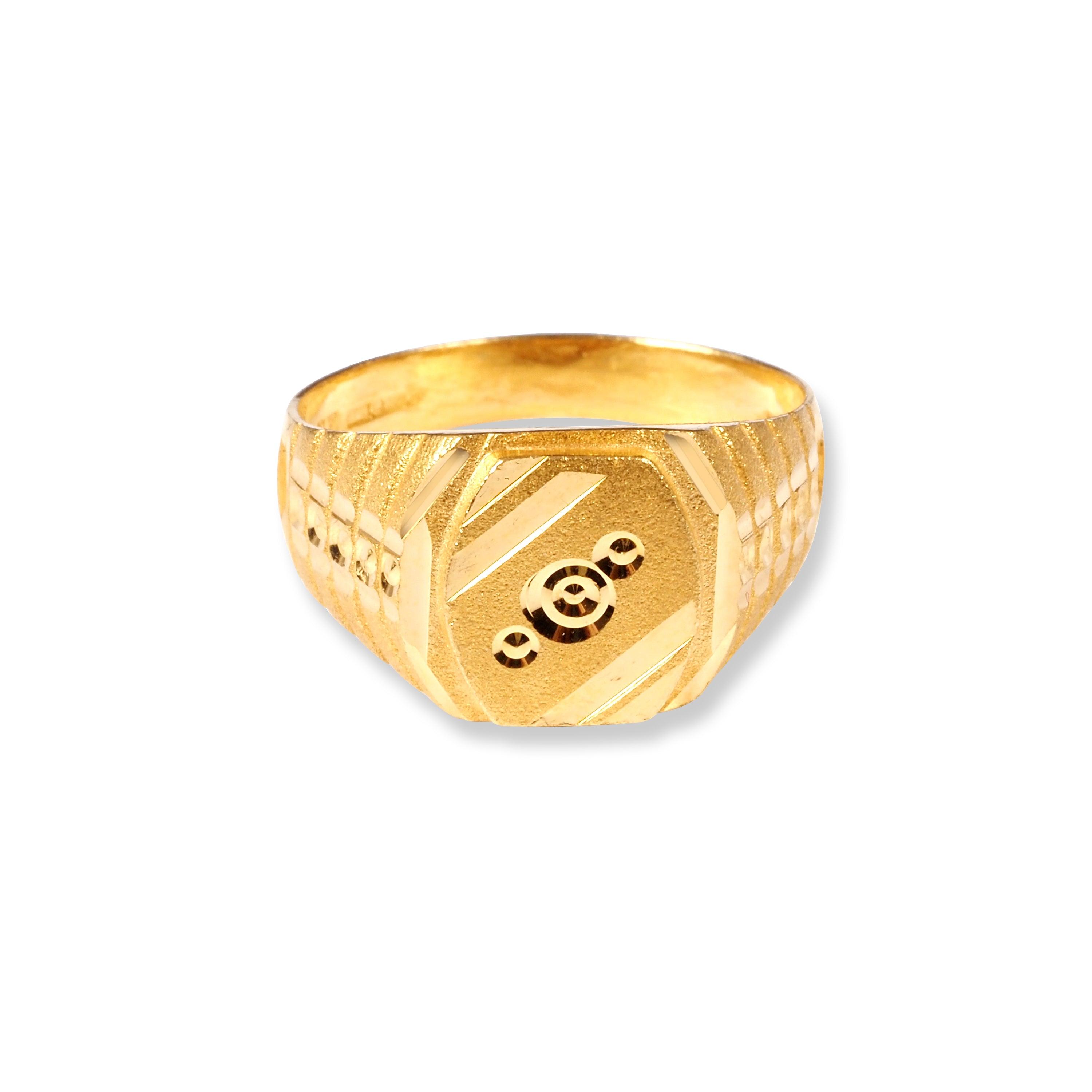 22ct Gold Gents Signet Ring GBR-8320 - Main Image