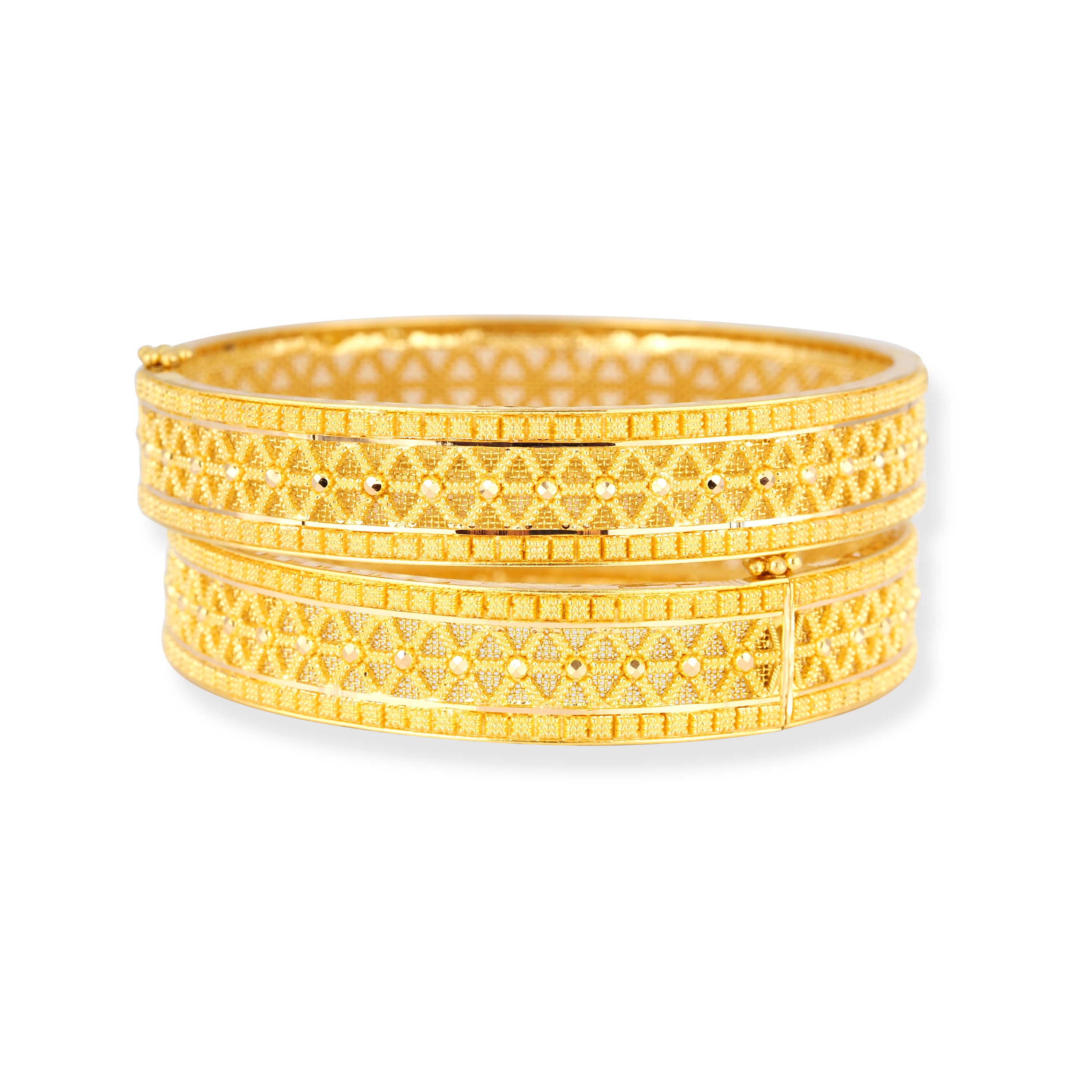 22ct Gold Bangles: Elegant Filigree Design