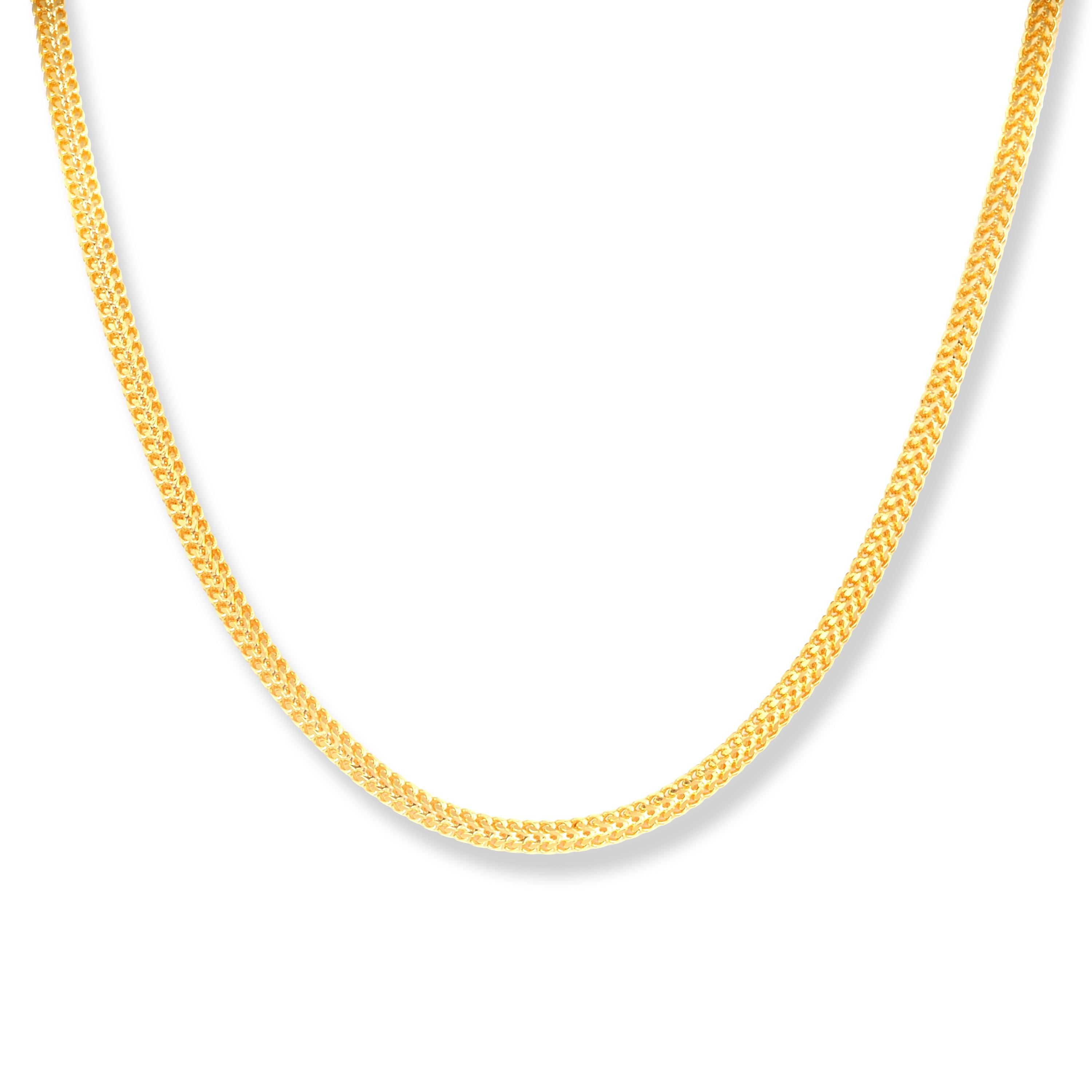 22ct Gold Round Foxtail Chain with Lobster Clasp C-7138 - Minar Jewellers