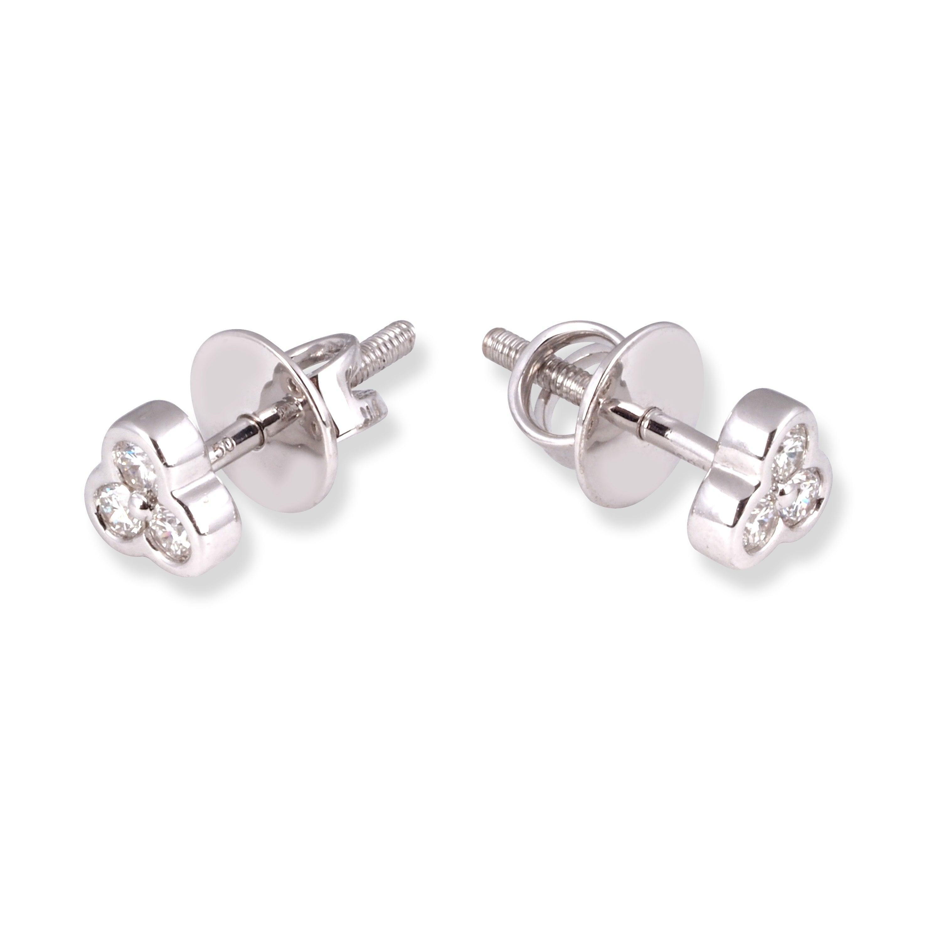 18ct White Gold Diamond Cluster Earrings ERZ5114 - Minar Jewellers