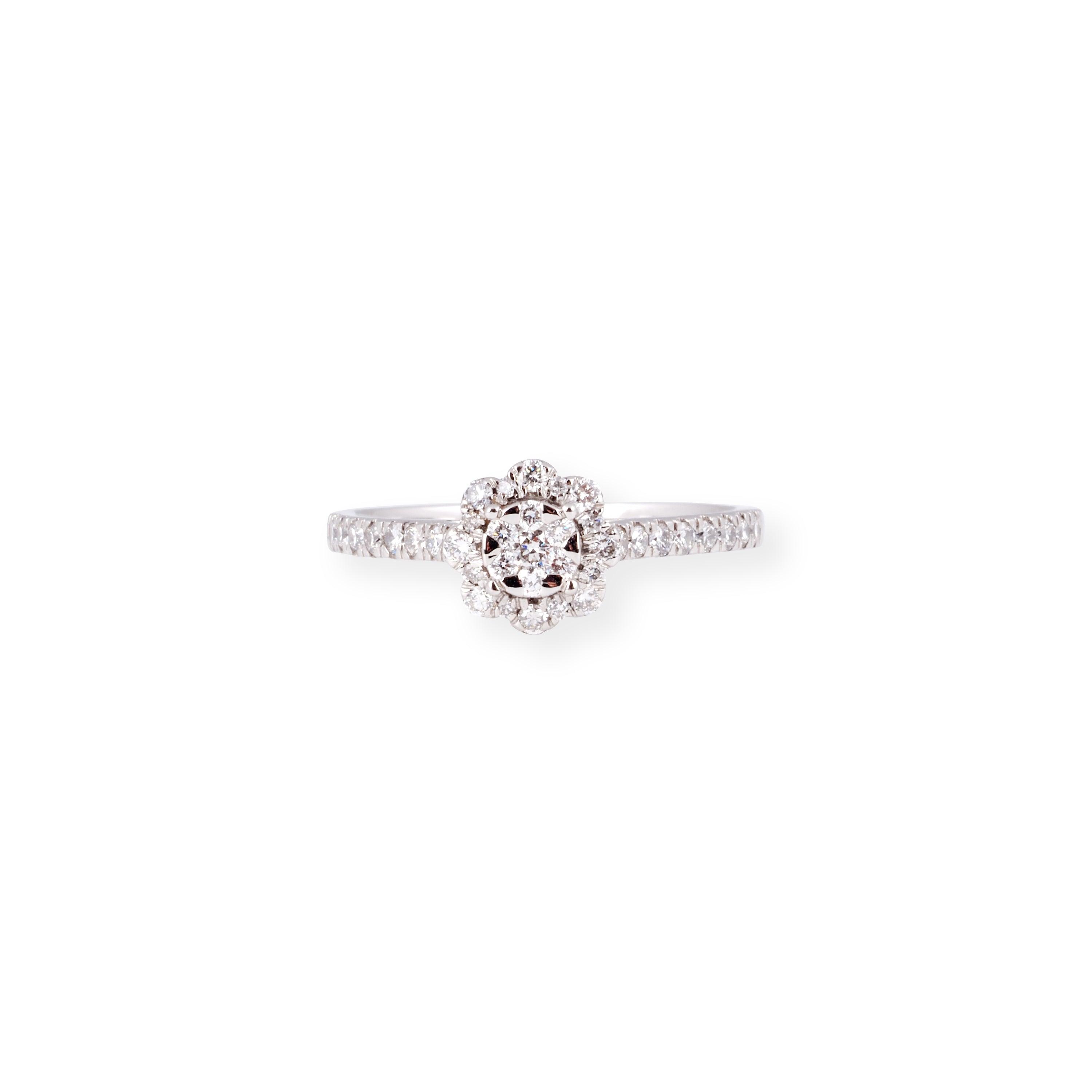 Platinum Engagement Diamond Ring with Cluster Design LR-7072 - Minar Jewellers