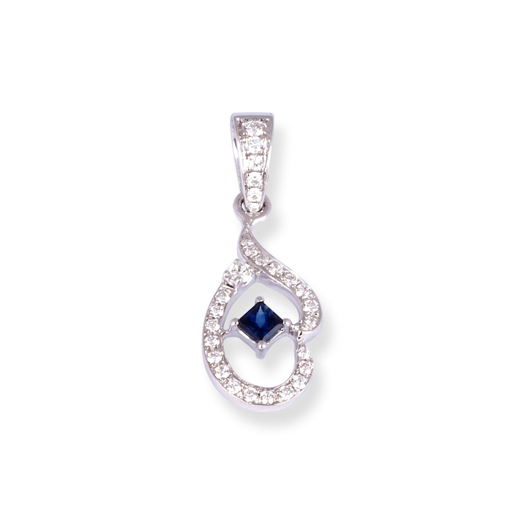 18ct White Gold Diamond and Blue - Main Image