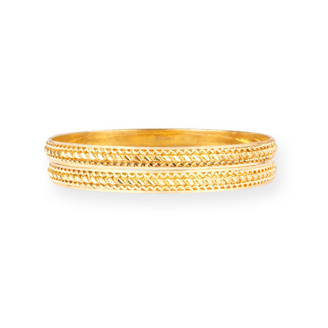 Discover Elegance: 22ct Gold Bangles with Rope Design