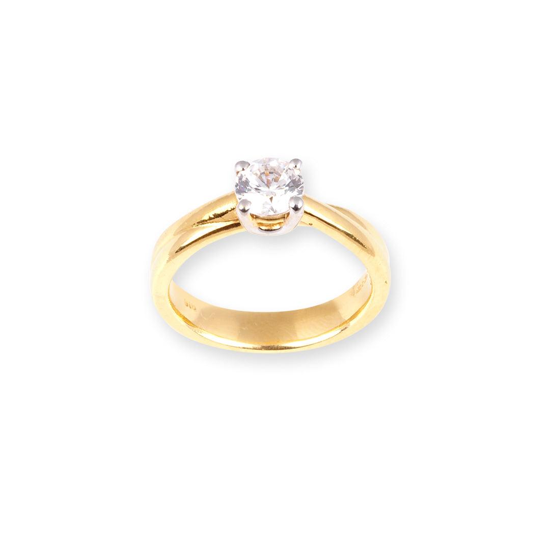 22ct Gold Cubic Zirconia Engagement Ring LR16489