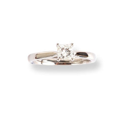 Platinum Princess Cut Solitaire Diamond Ring LR-6652 - Minar Jewellers