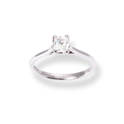 Platinum Solitaire Engagement Ring with 'Cushion' Cut Diamond LR-6704 - Minar Jewellers