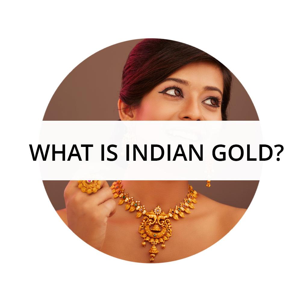 woman wearing an indian gold necklace