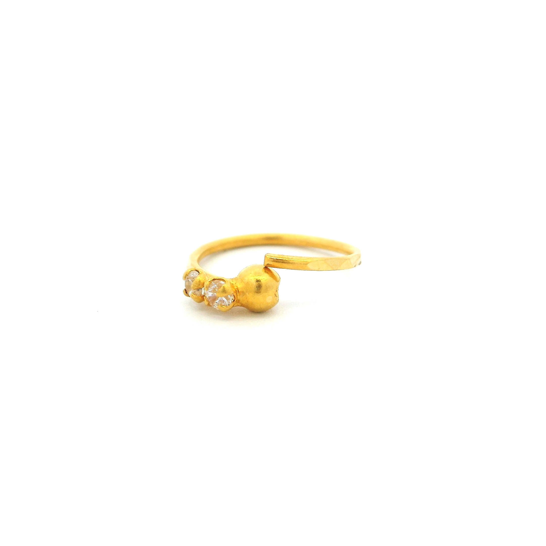 Eleganter Nasenring aus 18 Karat Gelbgold mit facettiertem Design