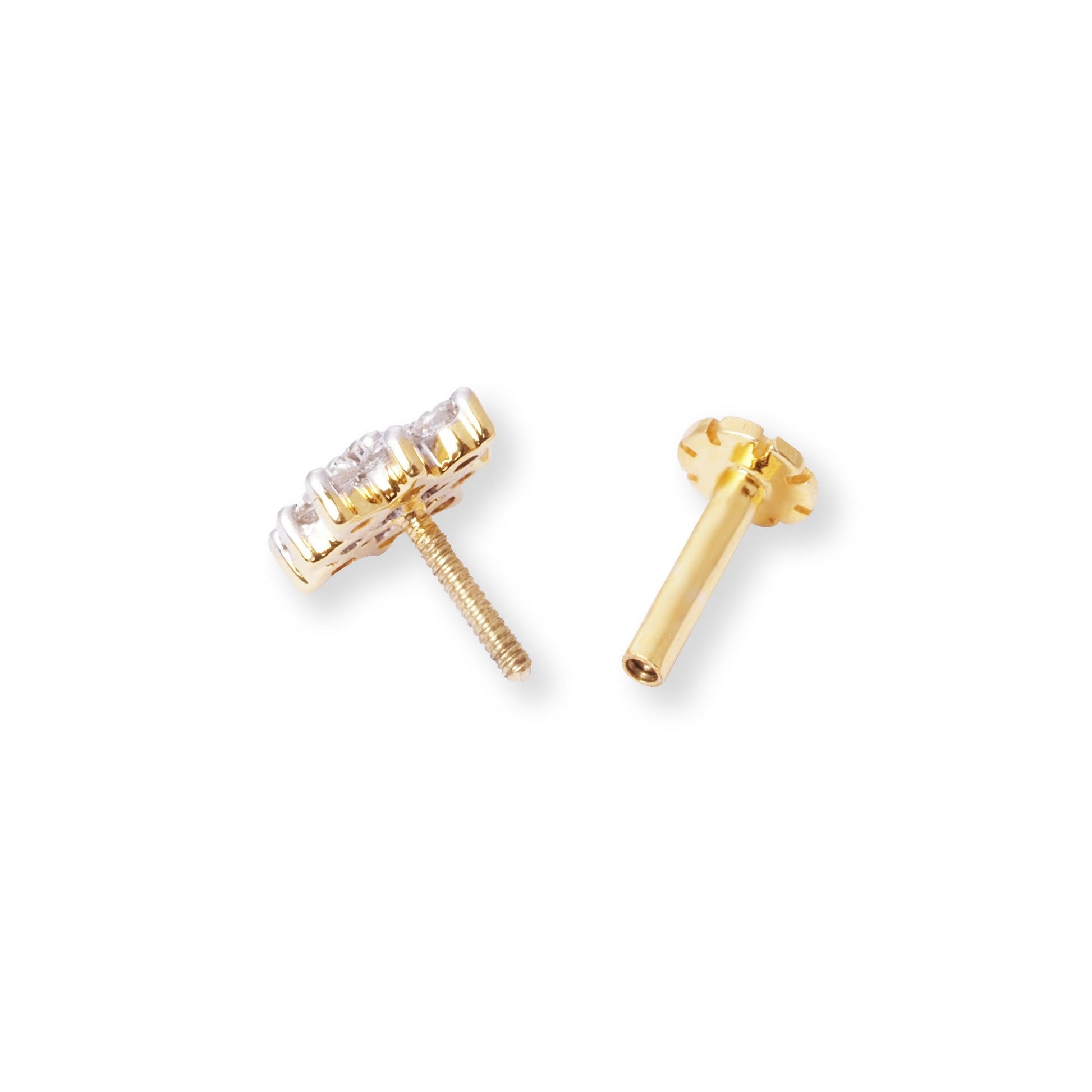 18ct Gold Diamond Cluster Screw Back Nose Stud MCS2814 - Minar Jewellers