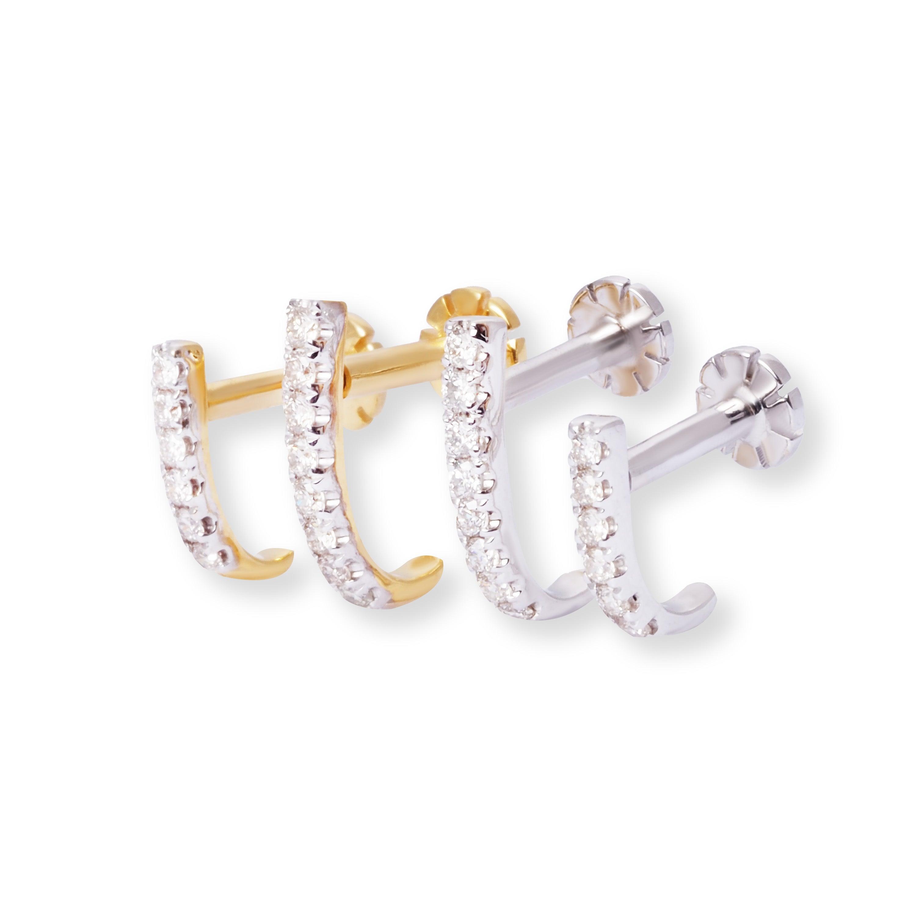 18ct Gold Diamond Half Nose Ring with Screw Back MCS2783 MCS2784 - Minar Jewellers