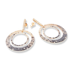 18ct Rose Gold Black, Brown & White Diamond Earrings HF04877EC-RBDB - Minar Jewellers