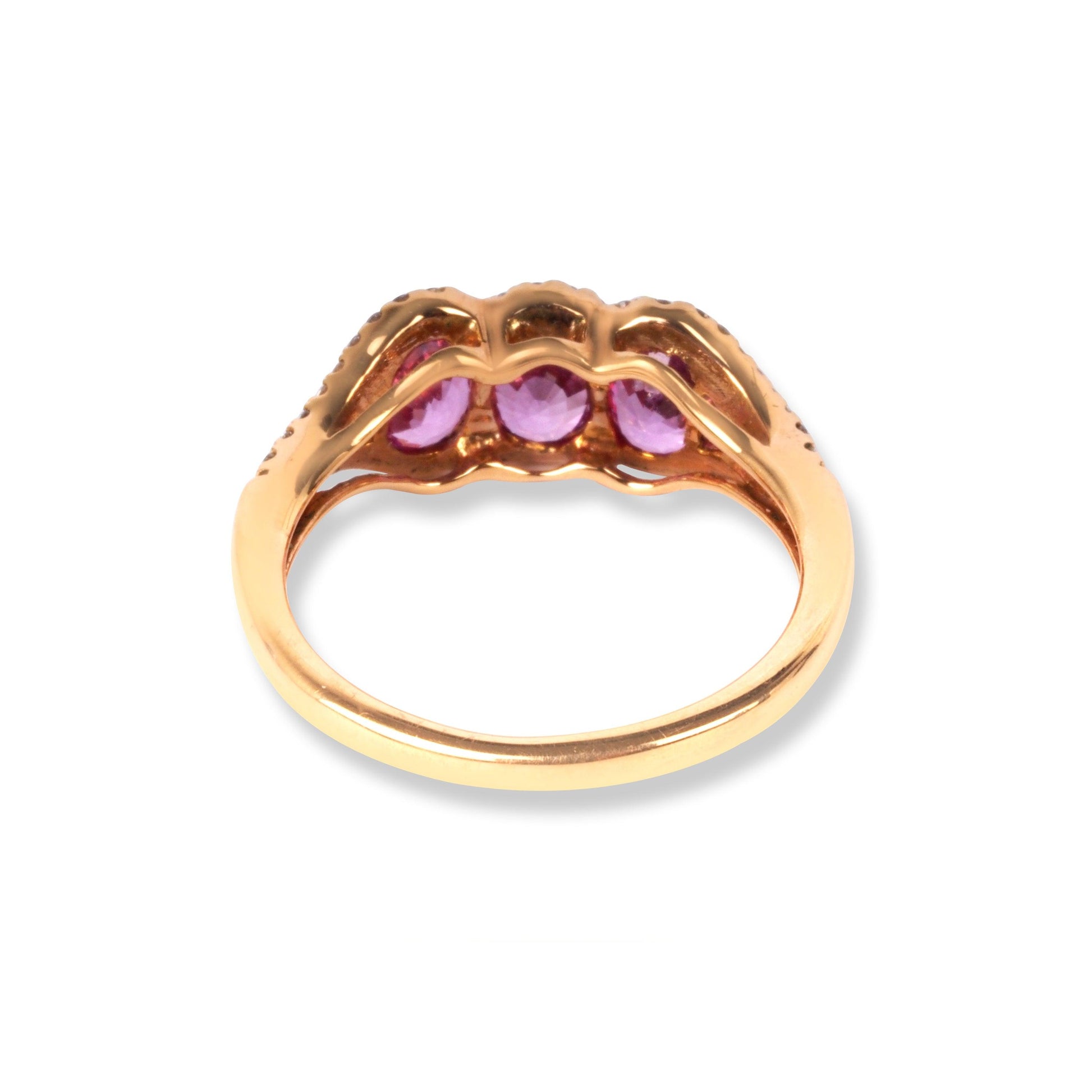 18ct Rose Gold Diamond & Pink Sapphire Ring ZHF02916R - Minar Jewellers