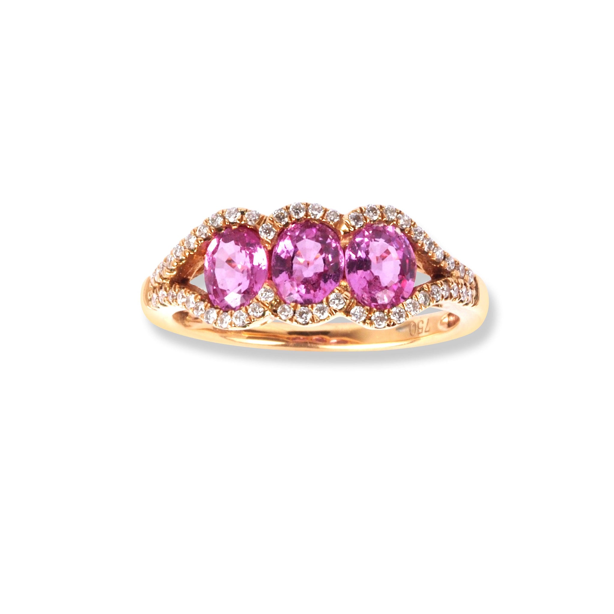 18ct Rose Gold Diamond & Pink Sapphire Ring ZHF02916R