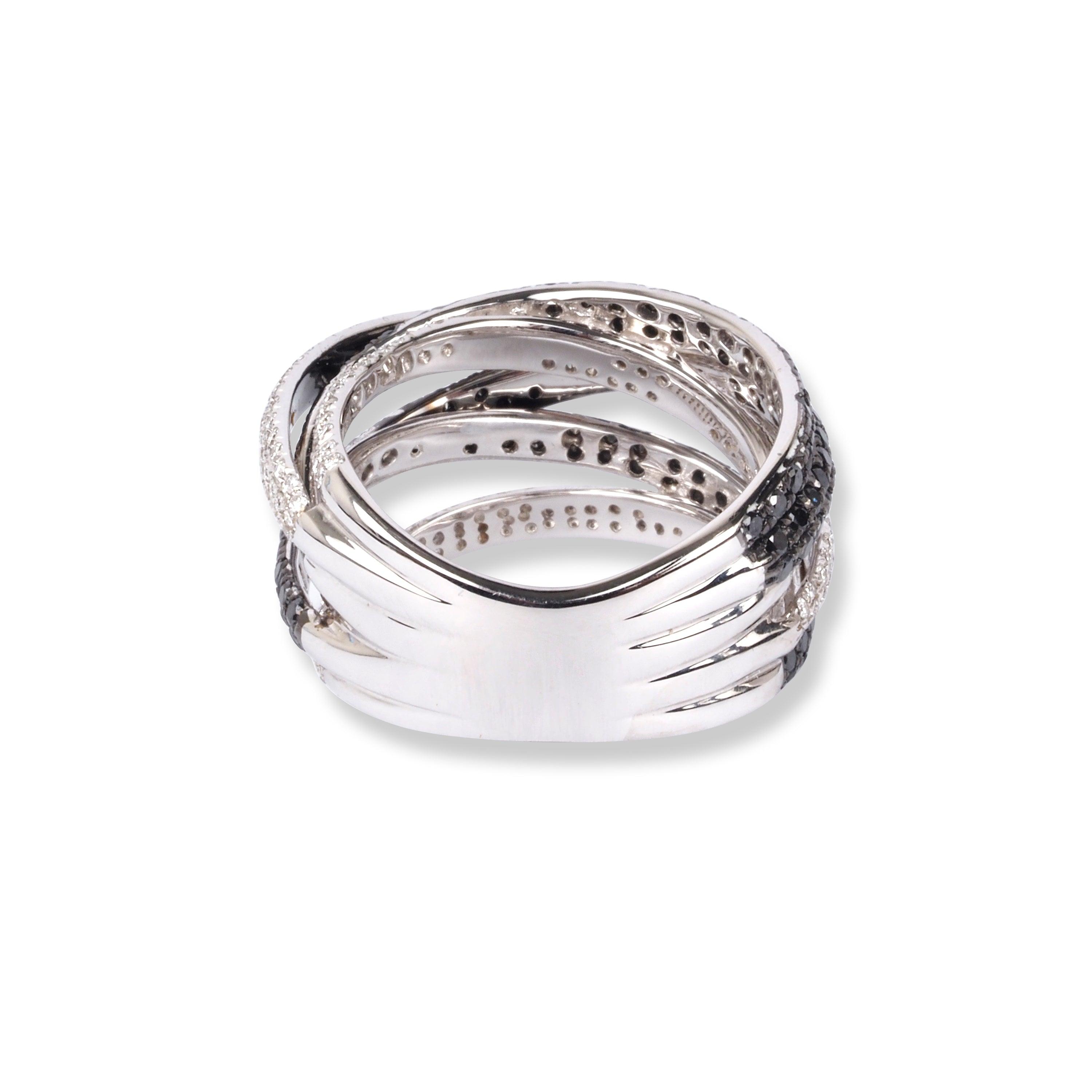 18ct White Gold Black & White Diamond Dress Ring Z-HF02555R-W-BD - Minar Jewellers