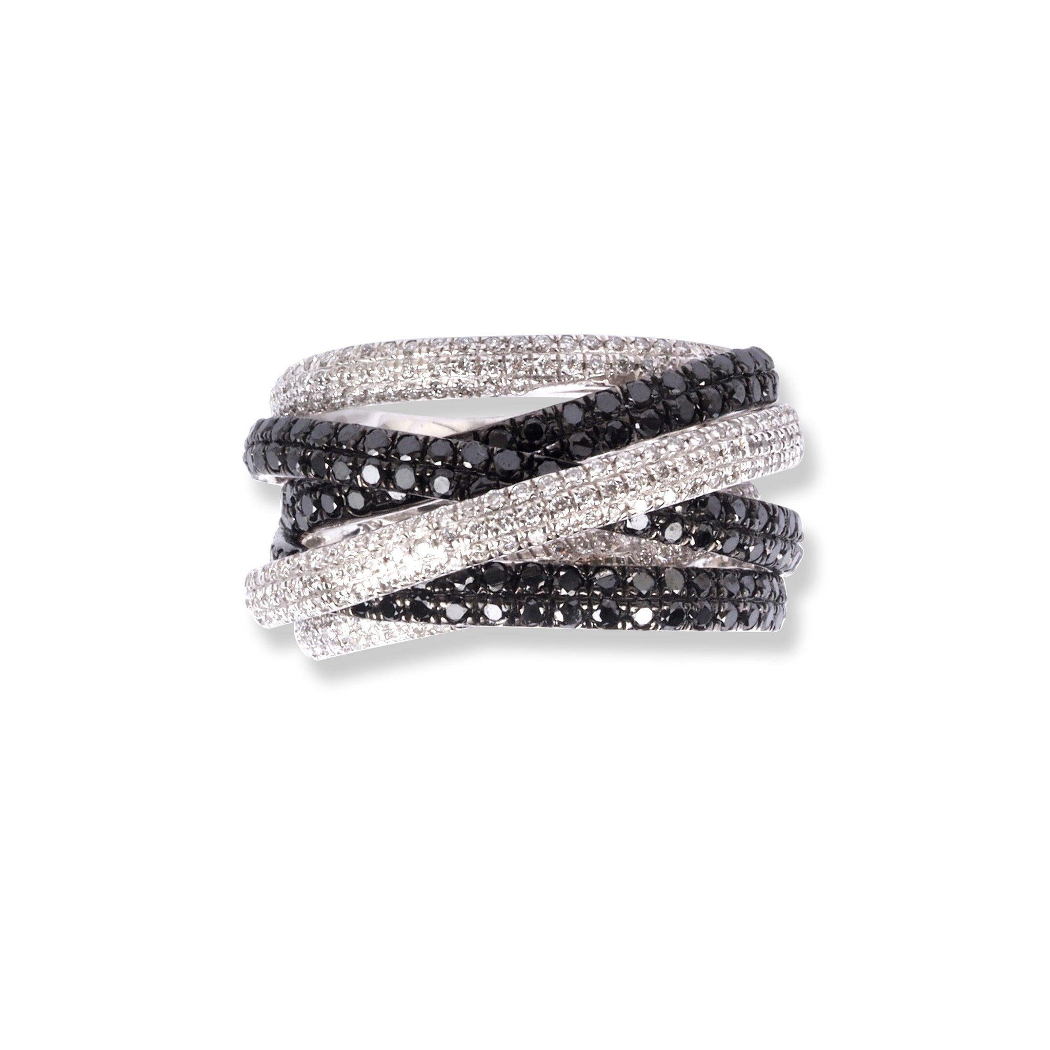 18ct White Gold Black & White Diamond Dress Ring Z-HF02555R-W-BD