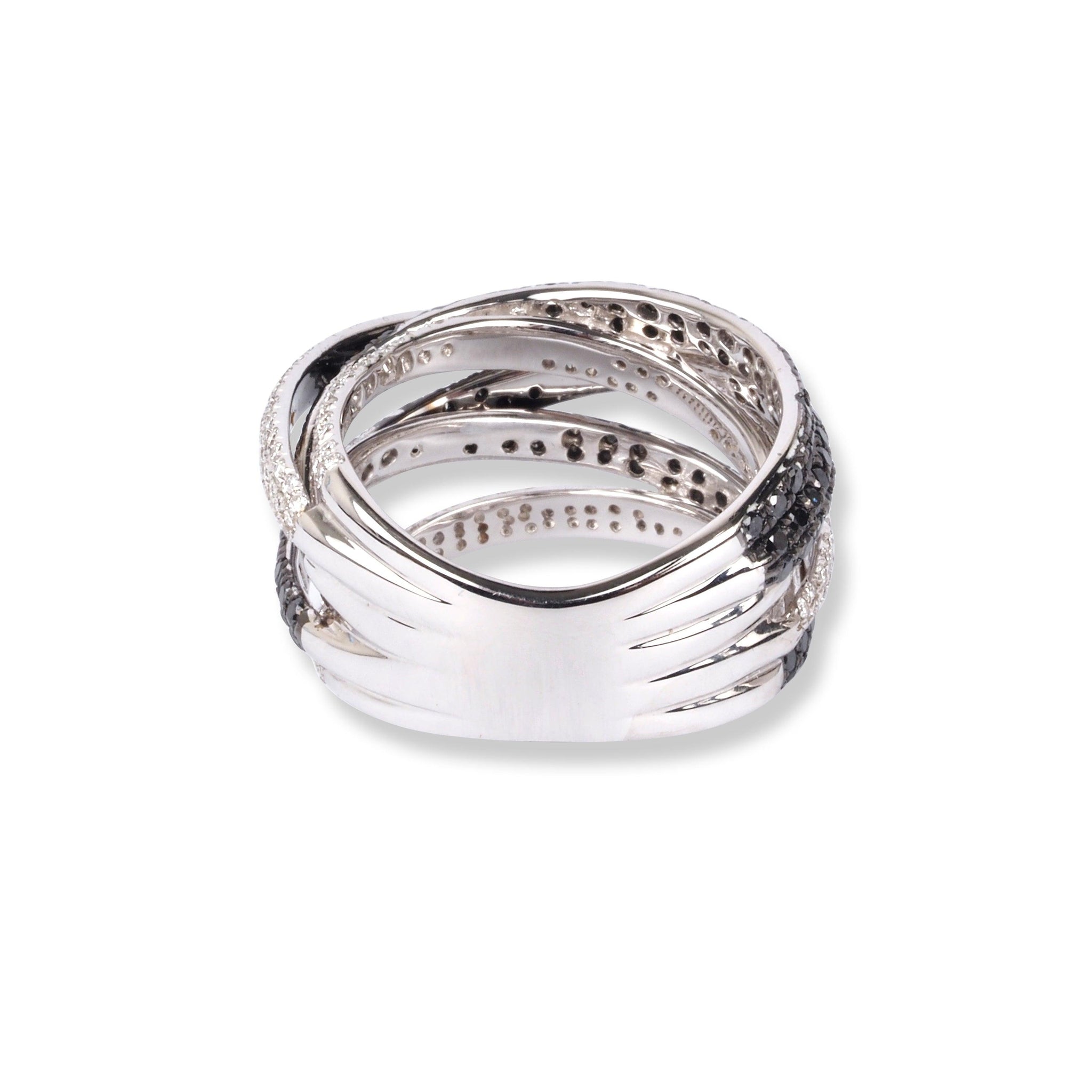 18ct White Gold Black & White Diamond Dress Ring Z-HF02555R-W-BD