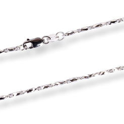 18ct White Gold Chain with Lobster Clasp C-3807 - Minar Jewellers