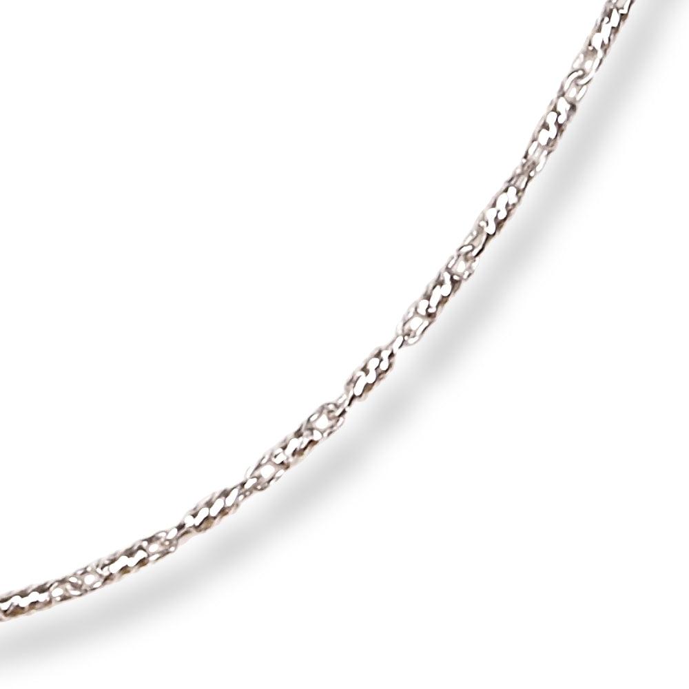 18ct White Gold Chain with Lobster Clasp C-3808 - Minar Jewellers