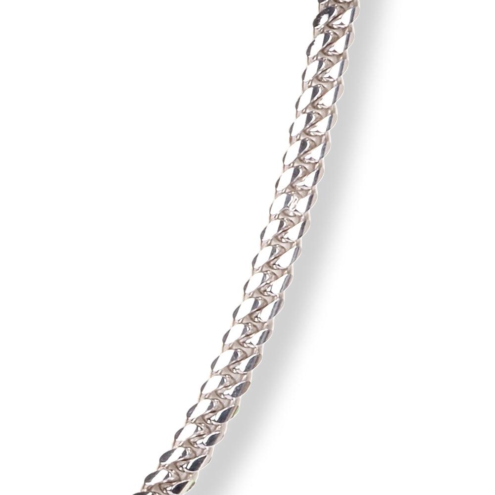18ct White gold Cuban Link Chain with Open Box Clasp C-3898
