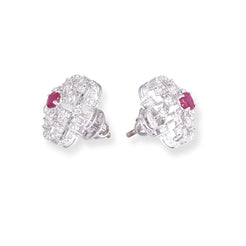 18ct White Gold Diamond Set (Pendant + Chain + Earrings) MCS7037 MCS7038 - Minar Jewellers