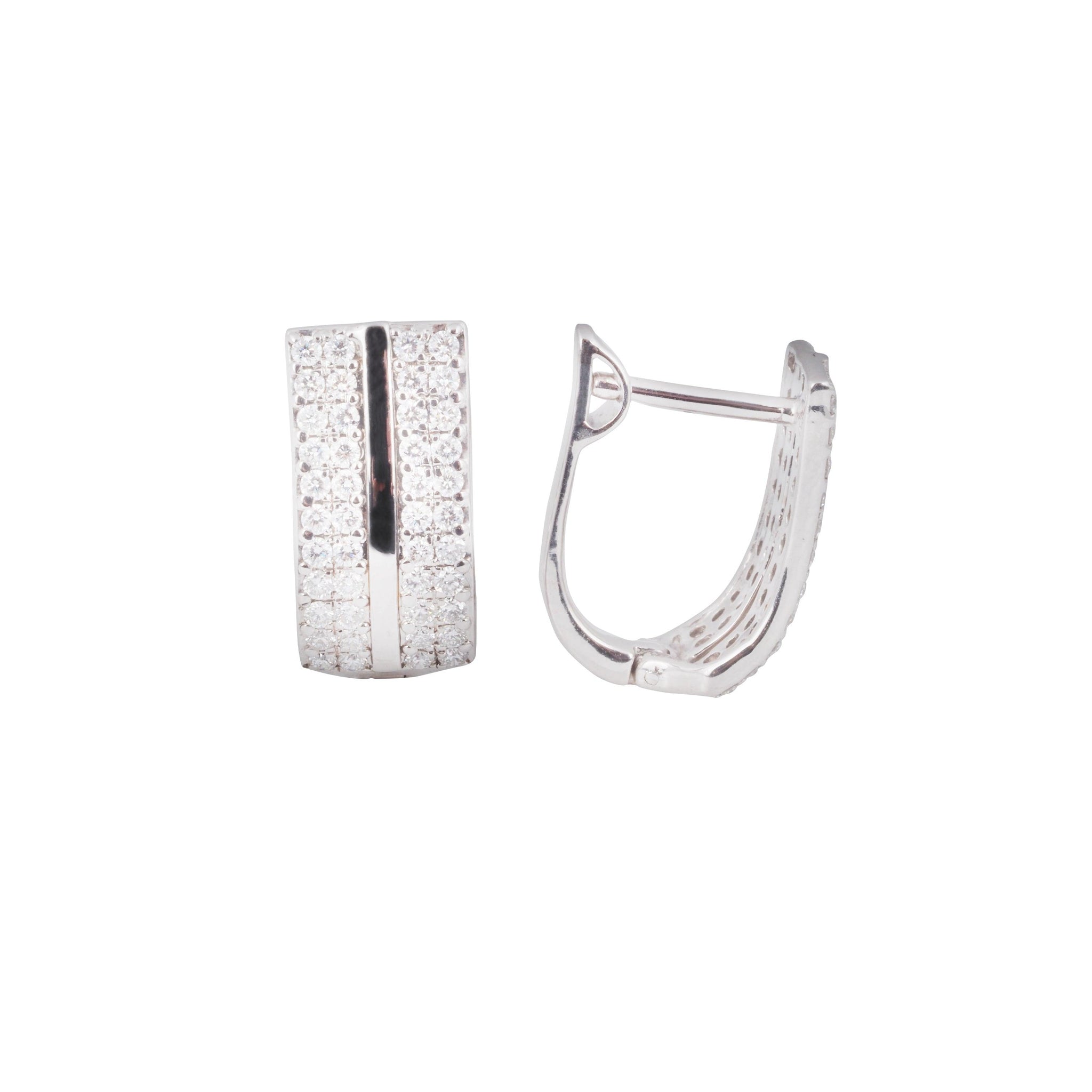 18ct White Gold Diamond Clip Hoop Earrings MCS3620
