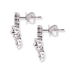18ct White Gold Diamond Drop Earrings E33063-20 - Minar Jewellers
