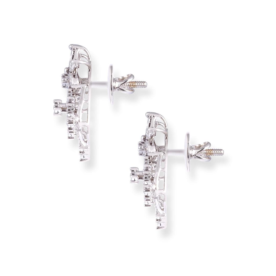 18ct White Gold Diamond Set (Pendant + Chain + Earrings) MCS7017 MCS7018 - Minar Jewellers