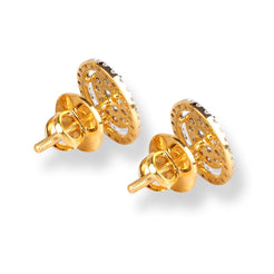18ct Yellow Gold Diamond Earrings MCS4853 - Minar Jewellers