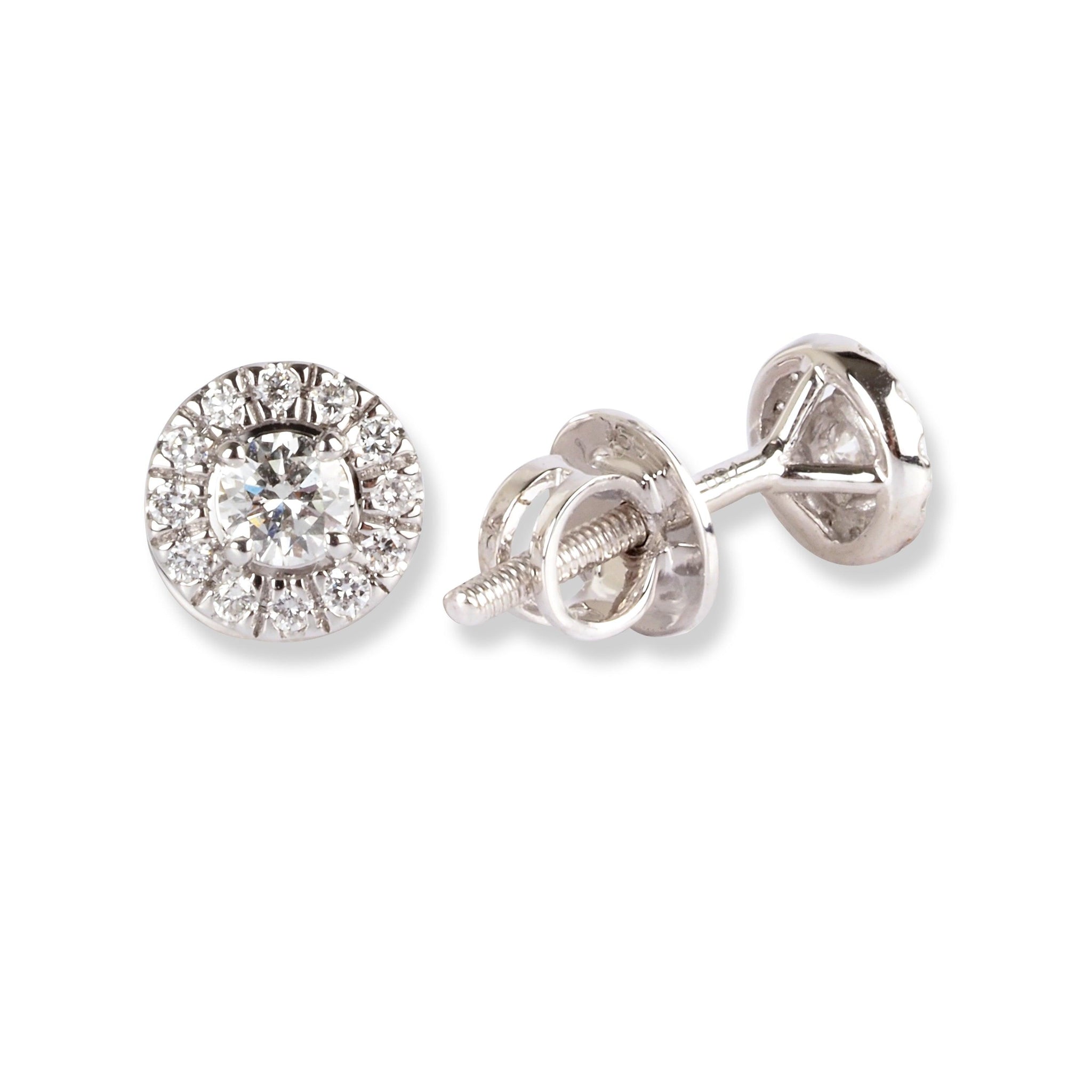 18ct White Gold Diamond Earrings E-7944