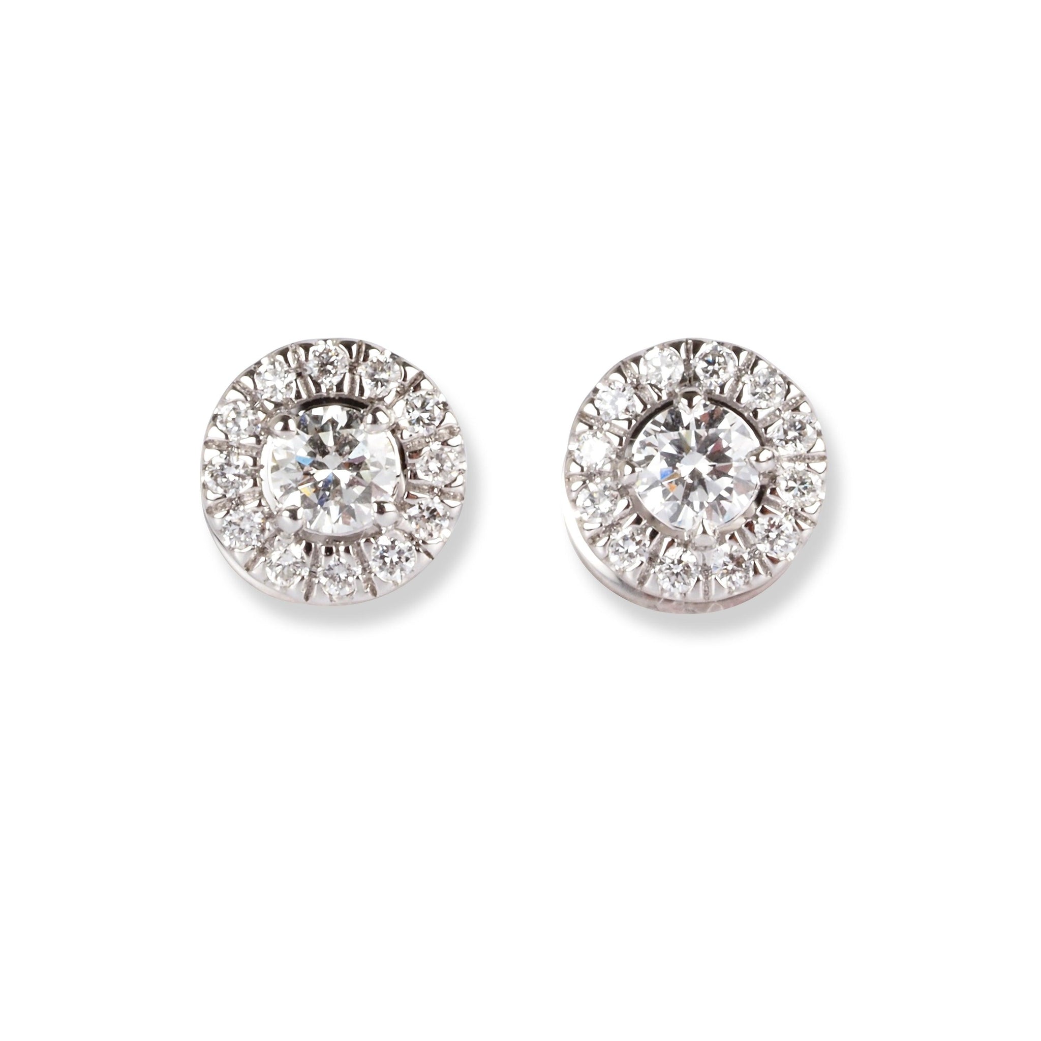 18ct White Gold Diamond Earrings E-7944