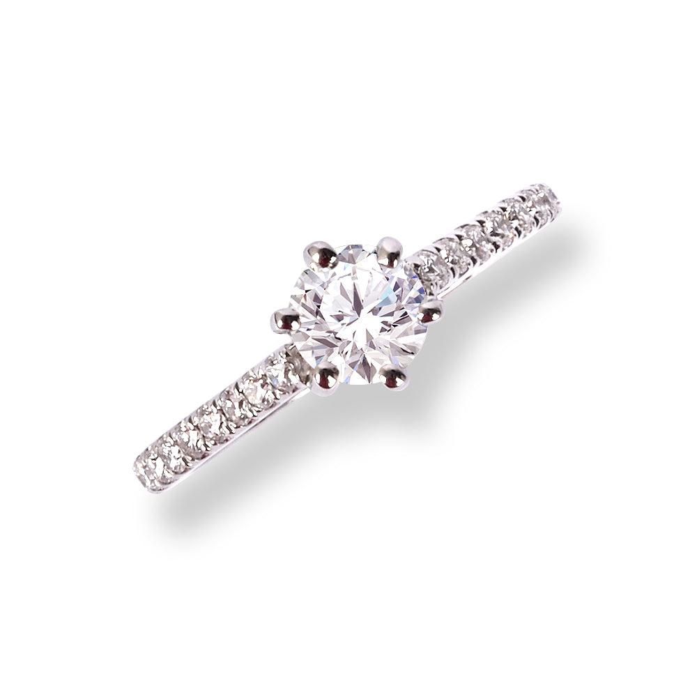 18ct White Gold Diamond Engagement Ring MCS2526 - Minar Jewellers