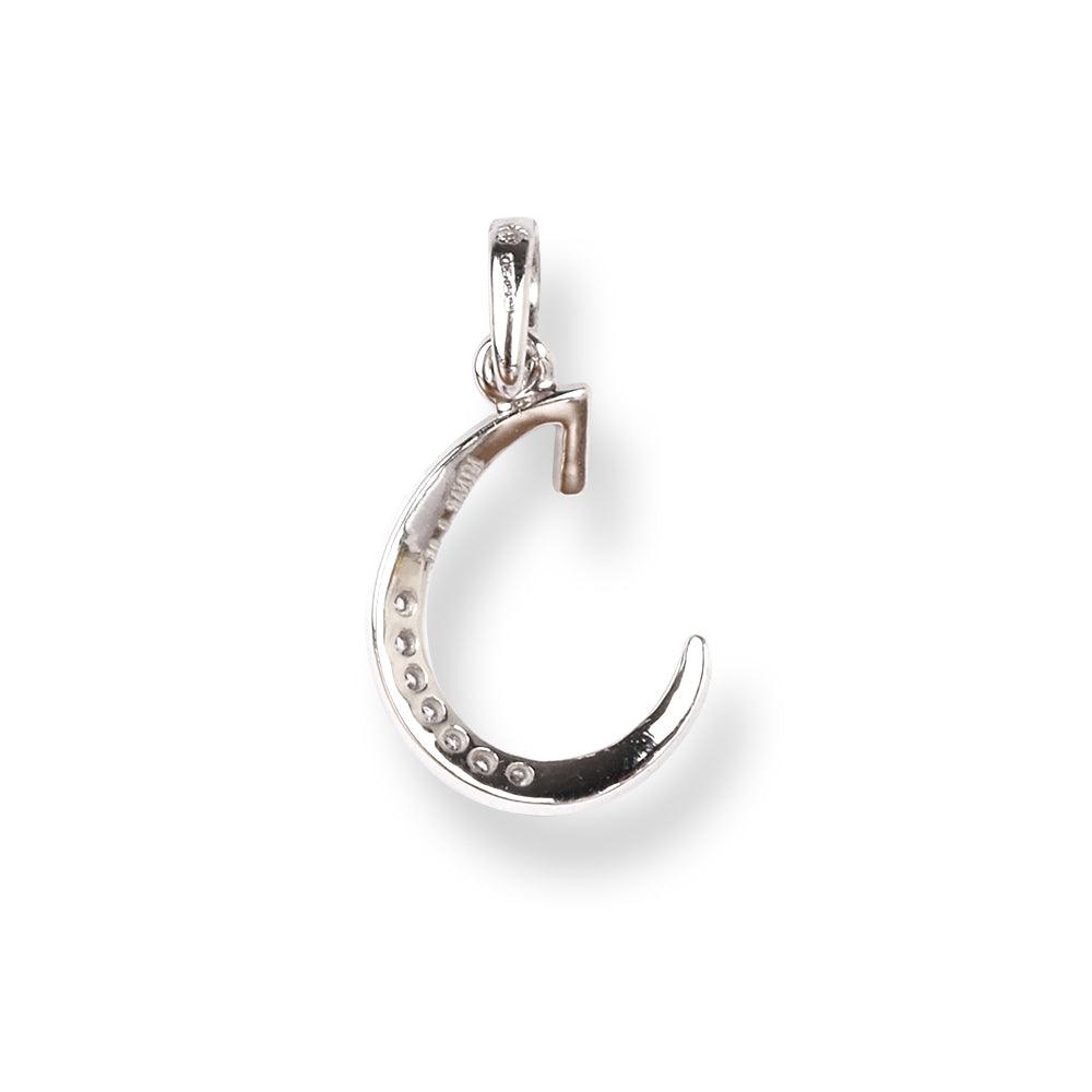 18ct White Gold Diamond Initial 'C' Pendant MCS5470 - Minar Jewellers