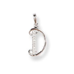 18ct White Gold Diamond Initial 'D' Pendant MCS5471 - Minar Jewellers