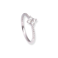 18ct White Gold Diamond Ring LR-7014 - Minar Jewellers