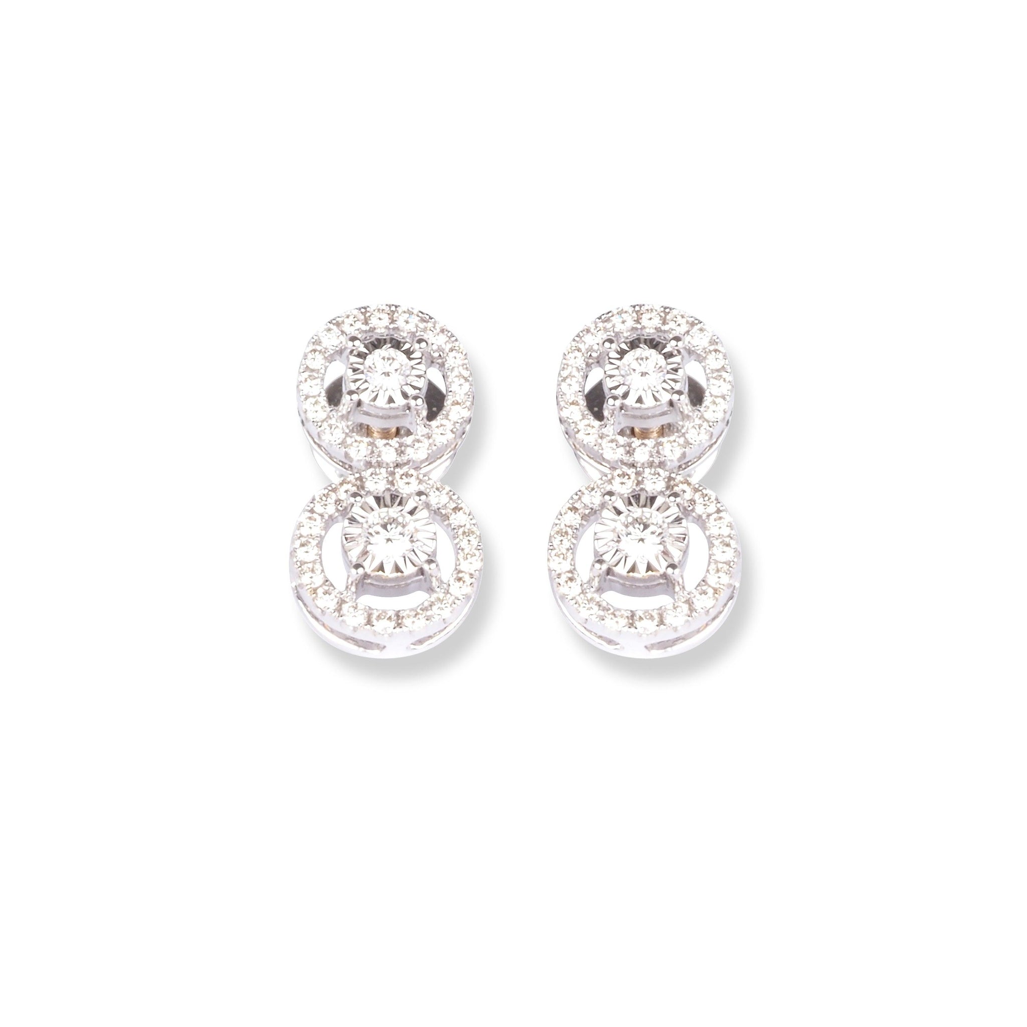 18ct White Gold Diamond Set (Pendant + Earrings + Chain) MCS2928/29