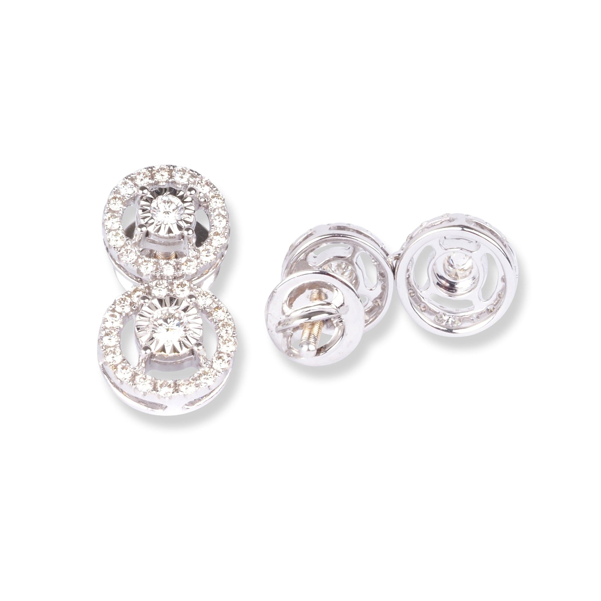 18ct White Gold Diamond Set (Pendant + Earrings + Chain) MCS2928/29