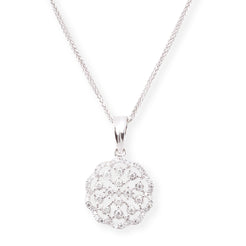18ct White Gold Diamond Set (Pendant + Chain + Earrings) MCS6851/2 - Minar Jewellers