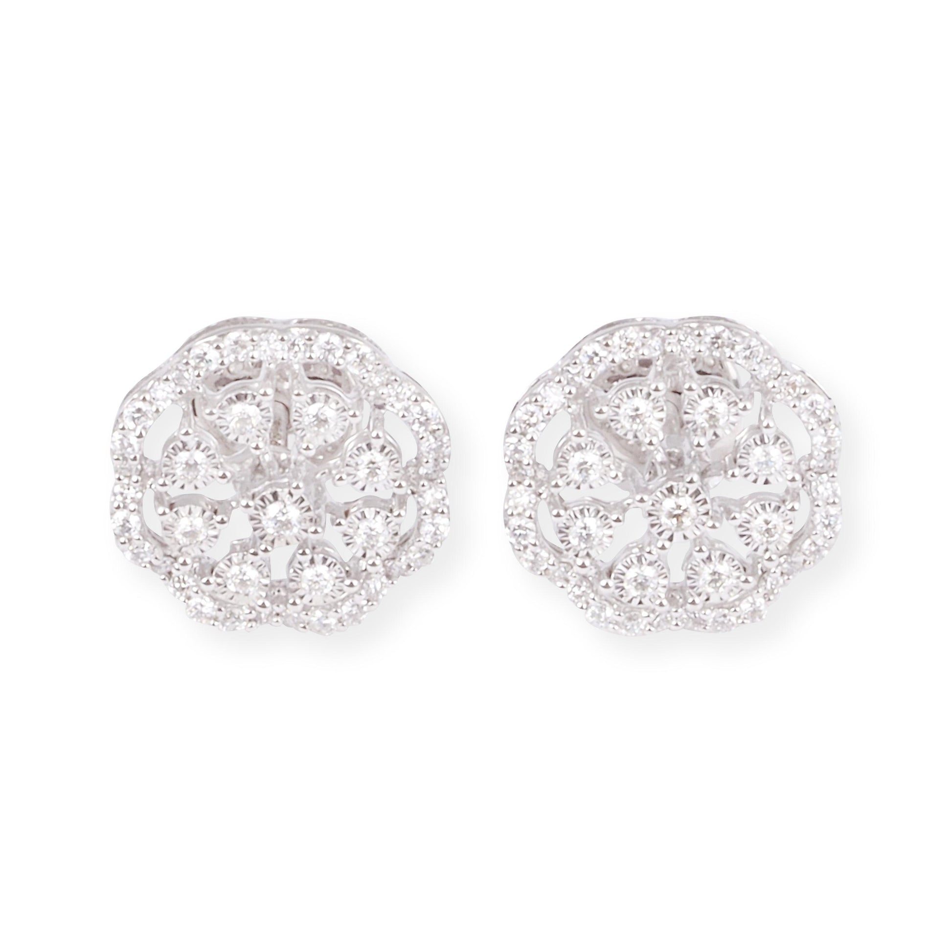 18ct White Gold Diamond Set (Pendant + Chain + Earrings) MCS6851/2 - Minar Jewellers