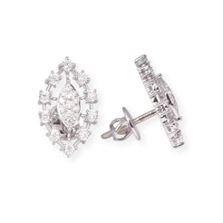 18ct White Gold Diamond Set (Pendant + Chain + Earrings) MCS6855/6 - Minar Jewellers