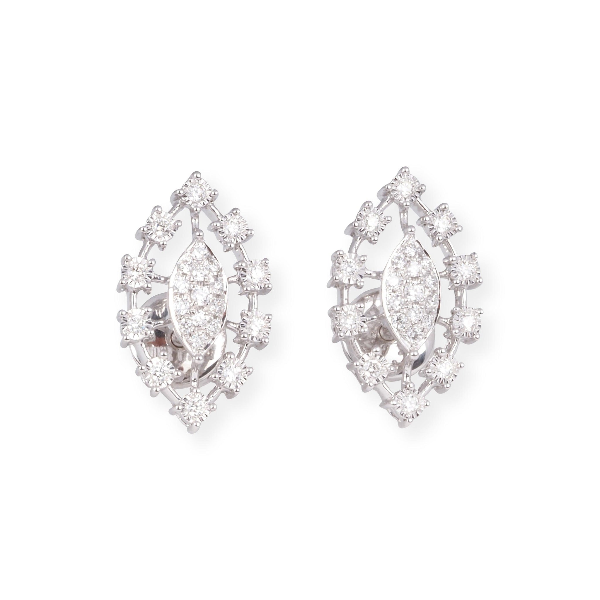 18ct White Gold Diamond Set (Pendant + Chain + Earrings) MCS6855/6