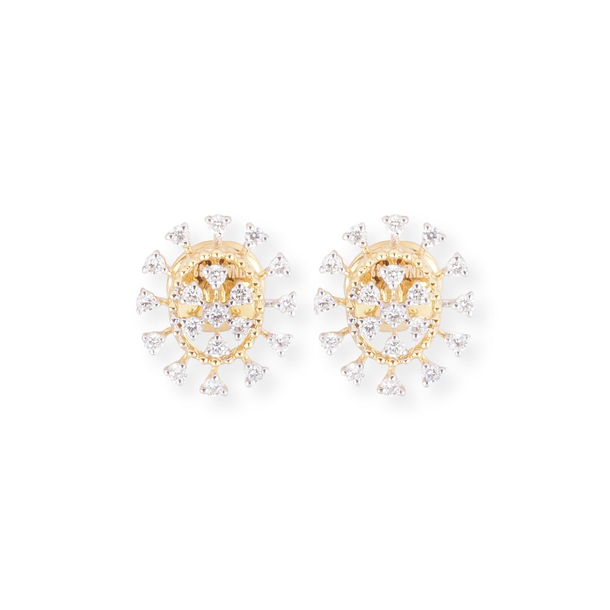 18ct Yellow Gold Diamond Set (Pendant + Chain + Earrings) MCS6886/7 - Minar Jewellers