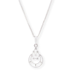 18ct White Gold Diamond Set (Pendant + Chain + Earrings) MCS4676/7 - Minar Jewellers