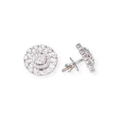18ct White Gold Diamond Set (Pendant + Chain + Earrings) MCS6859/60 - Minar Jewellers