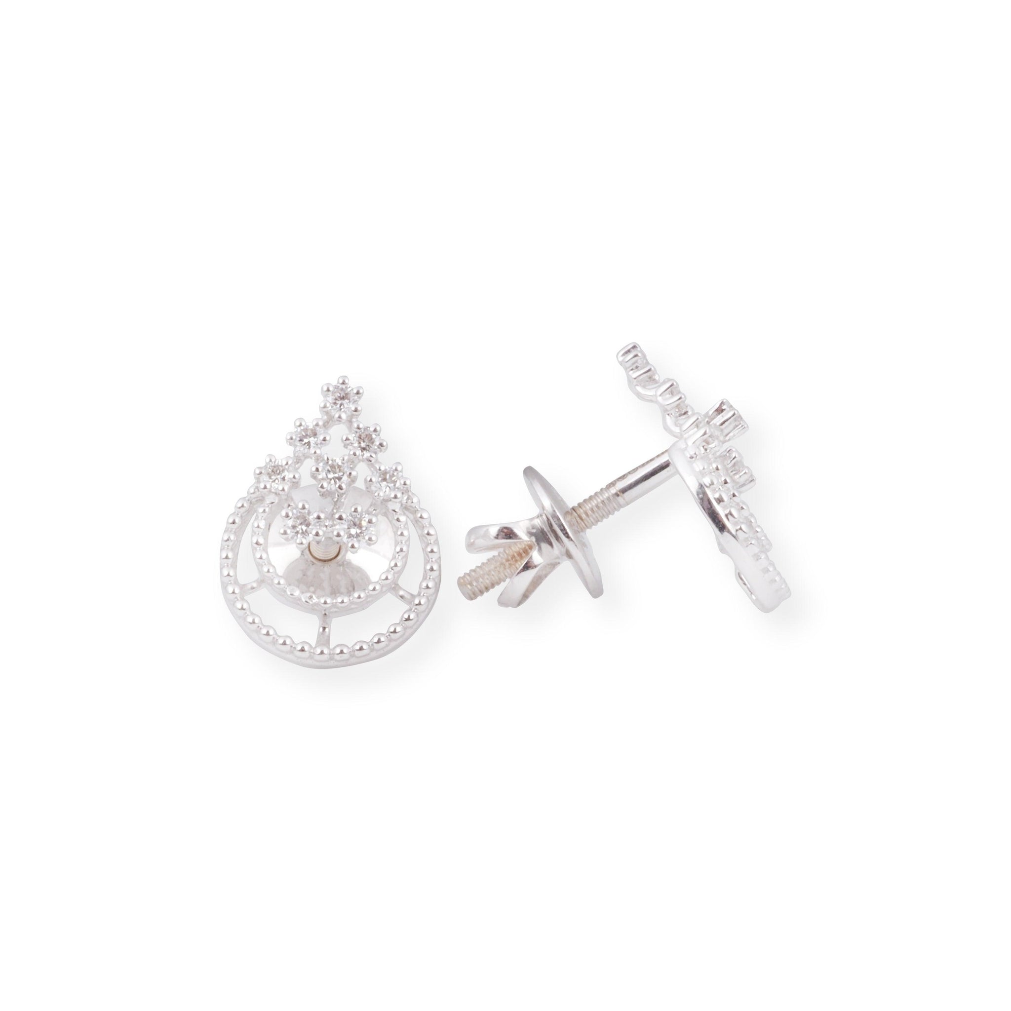 18ct White Gold Diamond Set (Pendant + Chain + Earrings) MCS4676/7