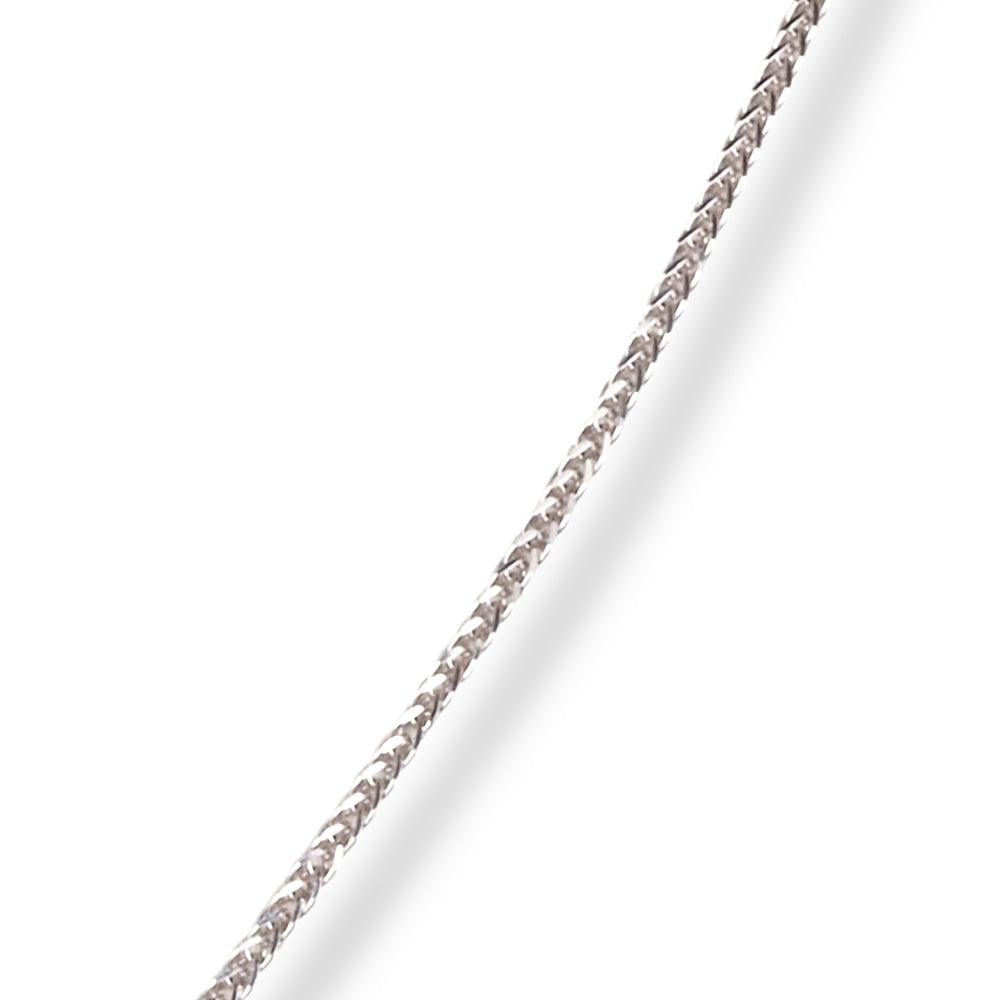 18ct White Gold Foxtail Chain with Lobster Clasp C-3803 - Minar Jewellers